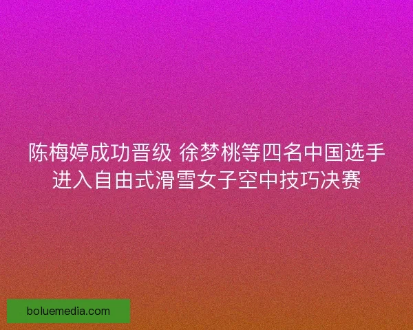 陈梅婷成功晋级 徐梦桃等四名中国选手进入自由式滑雪女子空中技巧决赛