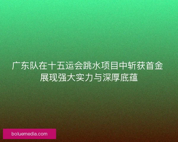 广东队在十五运会跳水项目中斩获首金 展现强大实力与深厚底蕴